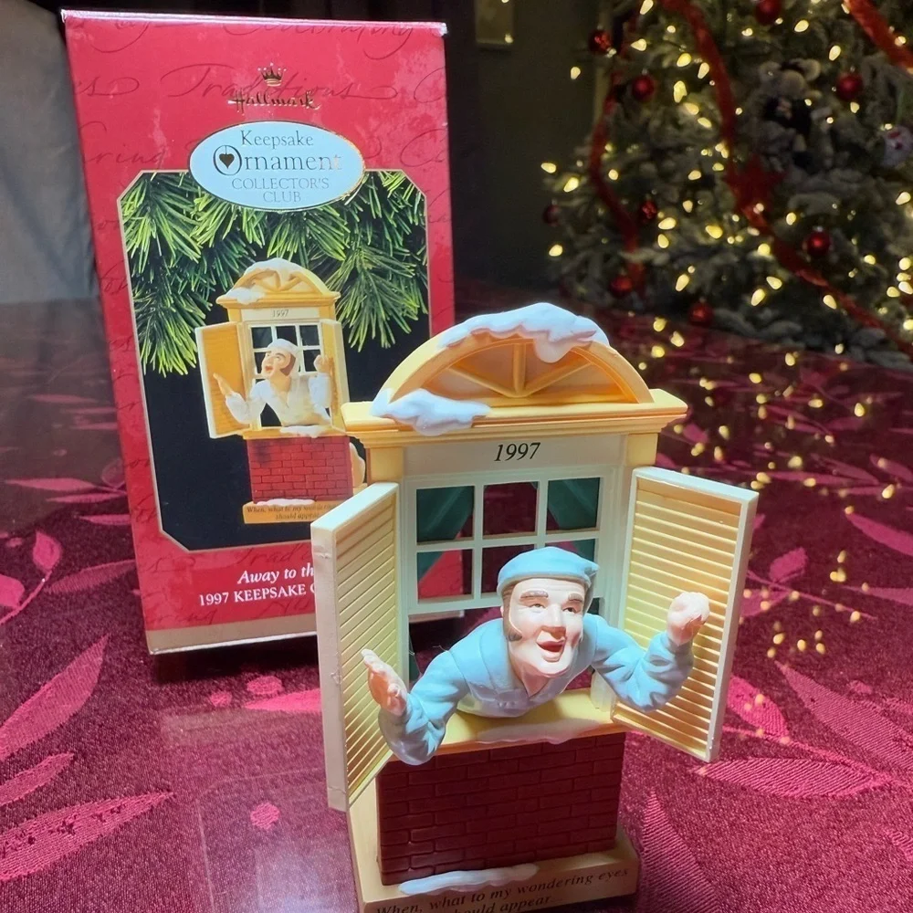Vintage Hallmark AWAY TO THE WINDOW Twas The Night Before Christmas Ornament Box